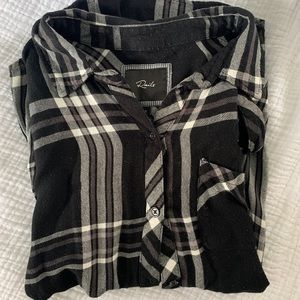 Rails black flannel shirt